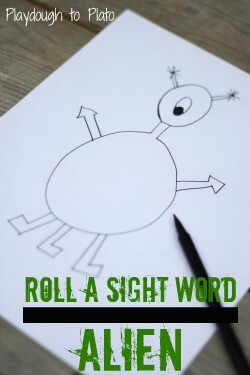 Roll a Sight Word Alien {Playdough to Plato}