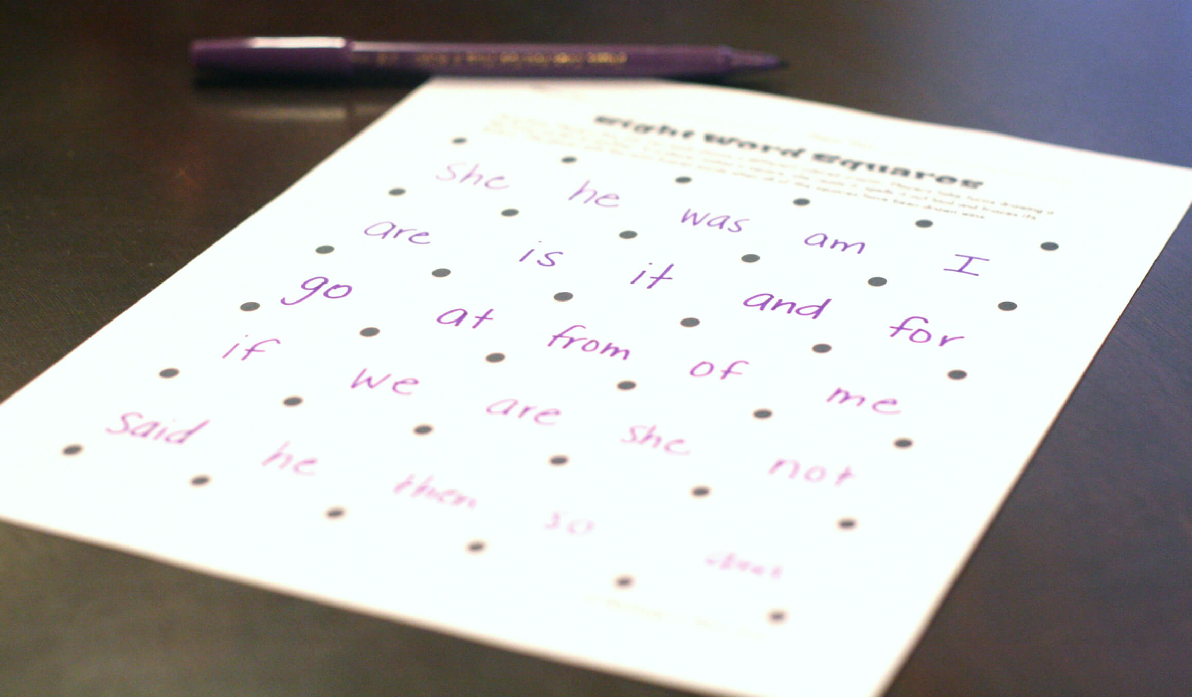 Sight Word Game: Magic Squares