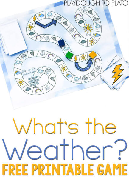 Download this free printable weather game for a fun way to learn the different weather terms with your preschooler!