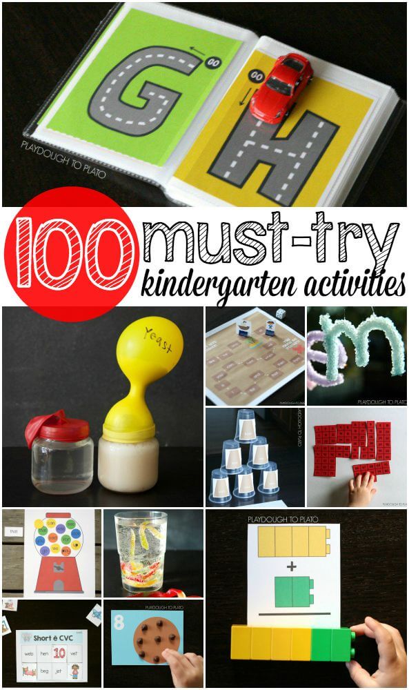 100+ Kindergarten Activities. Math games, science projects, free printables, sight word games... tons and tons of ideas!