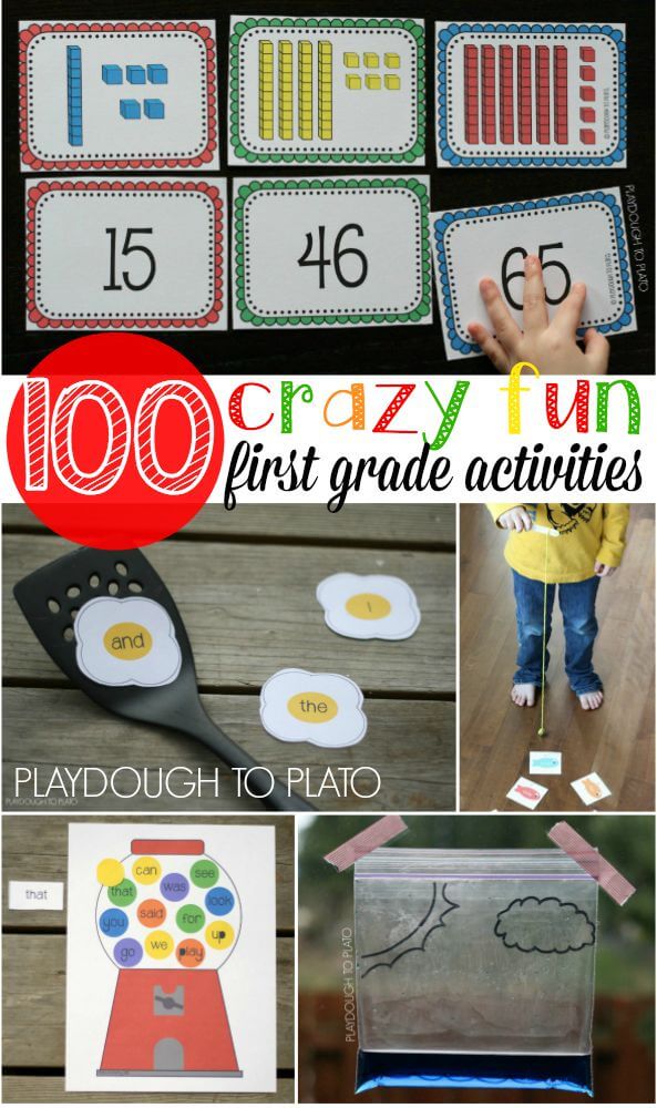 100+ first grade activities. Math games, cool science projects, free printables, sight word games... tons of ideas!