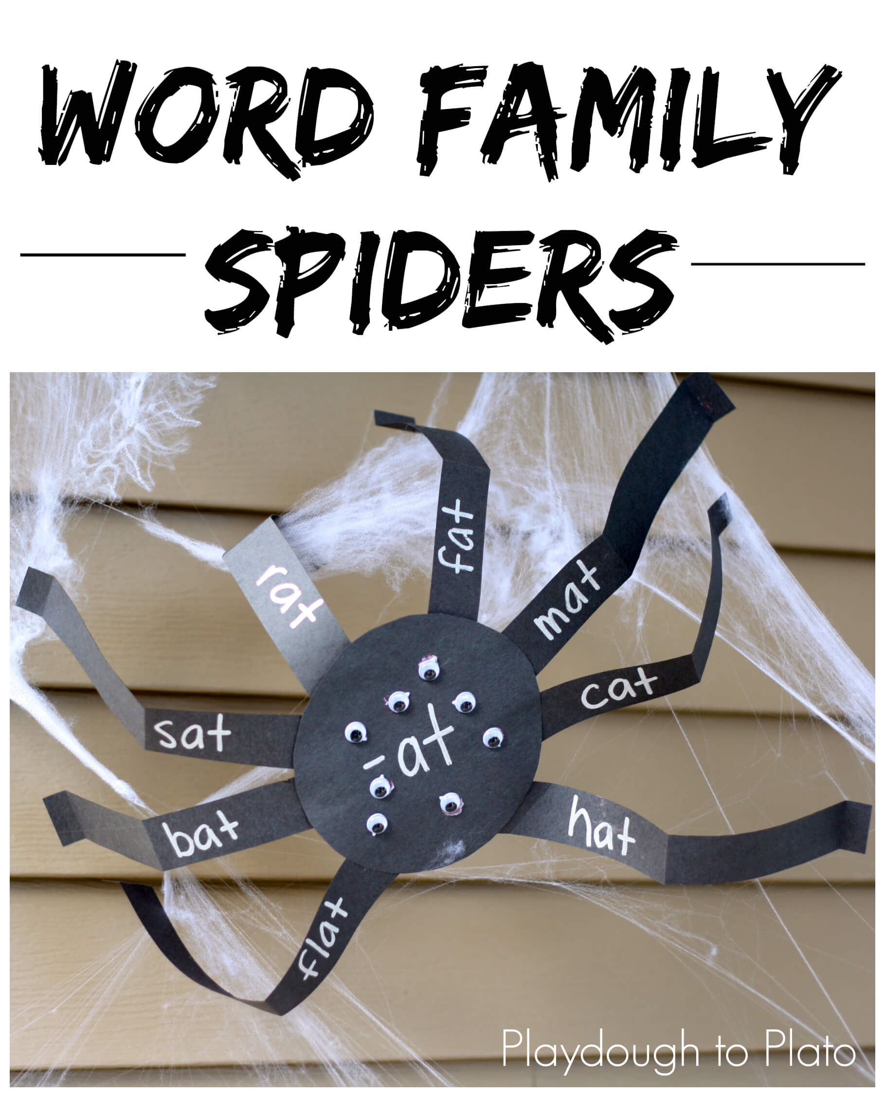 Word Family Spiders Playdough To Plato
