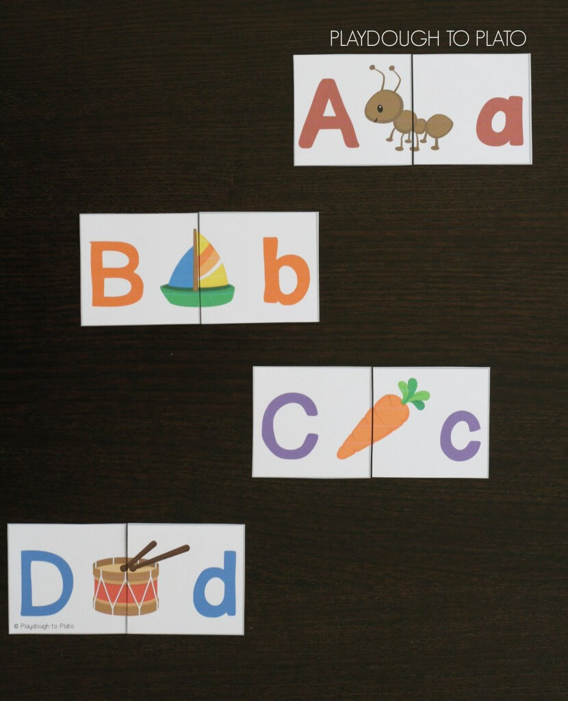 What a brilliant way to work on upper and lowercase pairs AND letter sounds at the same time.