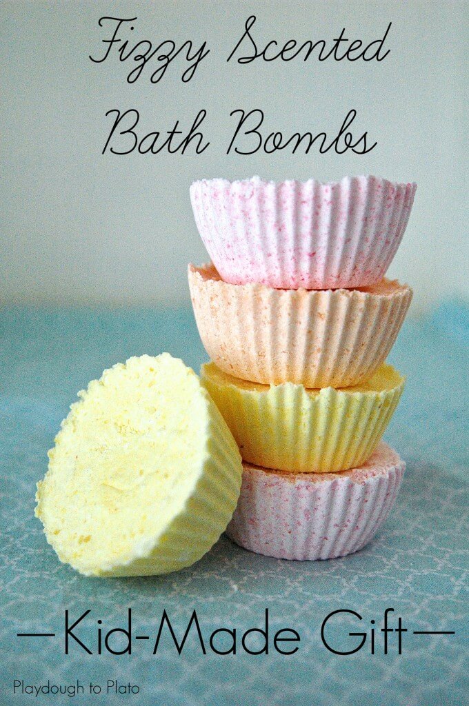 Awesome Kid-Made Gift Idea. Make Fizzy Scented Bath Bombs!! {Playdough to Plato}