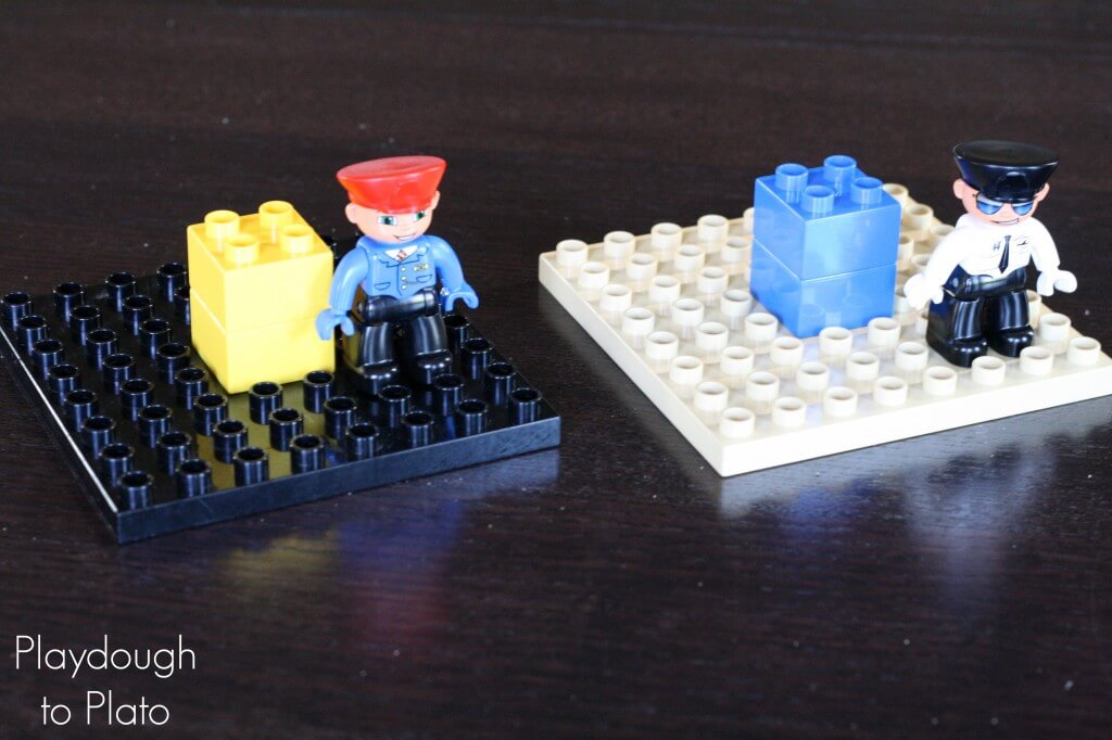 Fun, low prep LEGO Game- Where's LEGO Man? {Playdough to Plato}