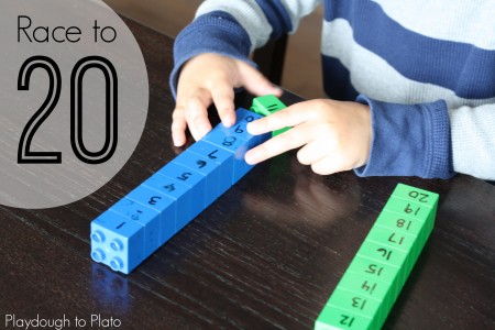 Race to Twenty LEGO Game - Playdough To Plato