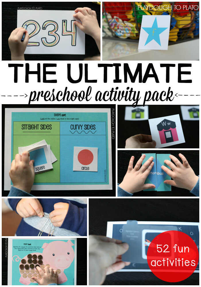 The Ultimate Preschool Activity Pack. 52 printable math, alphabet and fine motor activities.