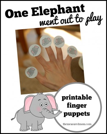 One Elephant Went out to Play Finger Puppets