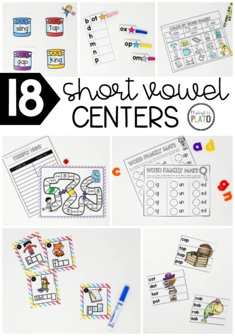 Short Vowel Word Family Centers - Playdough To Plato