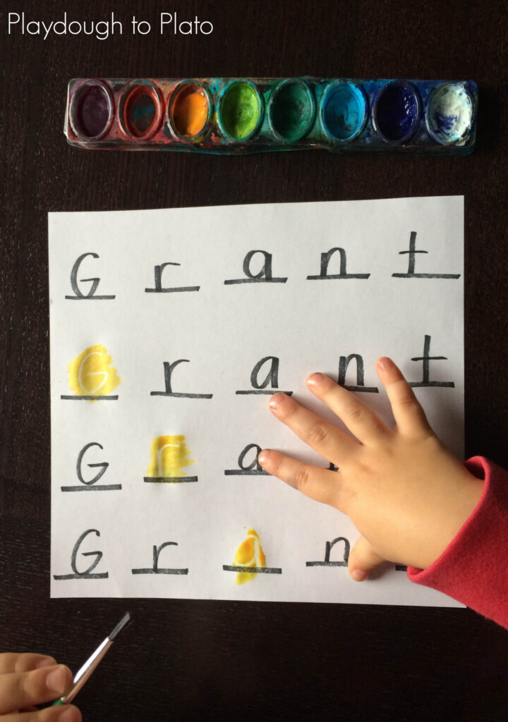 Magic Letters!! Low prep, fun name game for kids. {Playdough to Plato} 