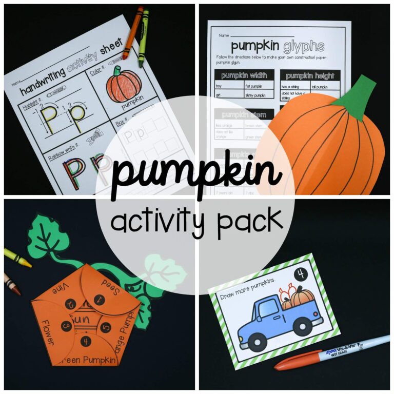 Pumpkin Activity Pack- Preschool and Kindergarten