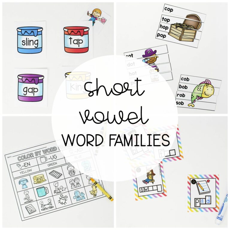 Short Vowel Word Family Centers