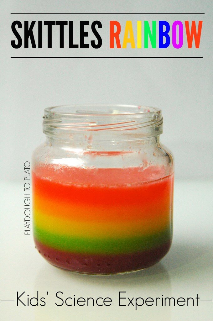 Awesome science activity for kids! Learn about density with this easy Skittles science experiment. {Playdough to Plato}