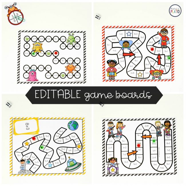 15 EDITABLE Math Fact Games - Playdough To Plato