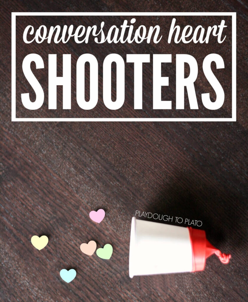 So much fun! Make conversation heart shooters!