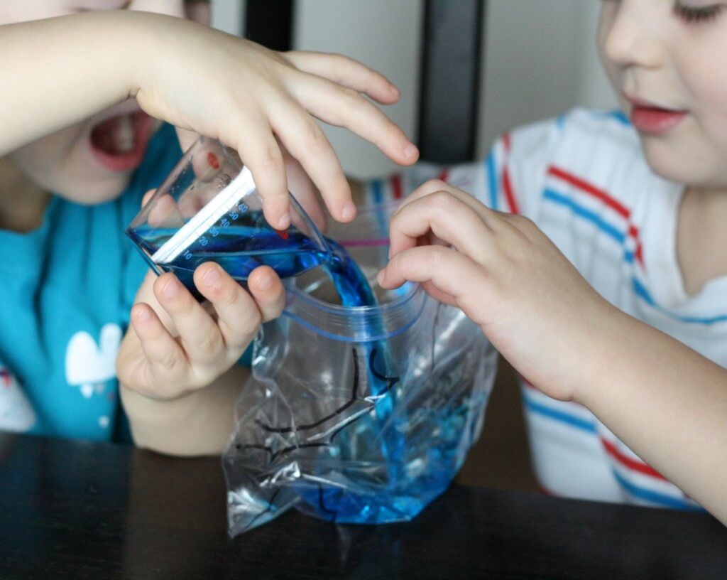 Awesome science for kids! Make a water cycle in a bag.
