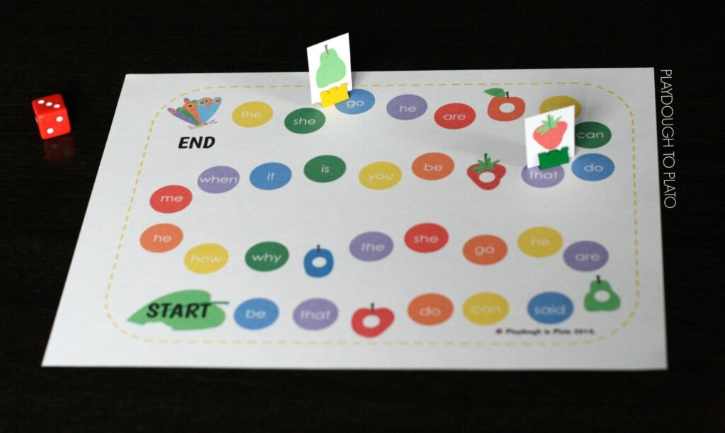 FREE Very Hungry Caterpillar Sight Word Game