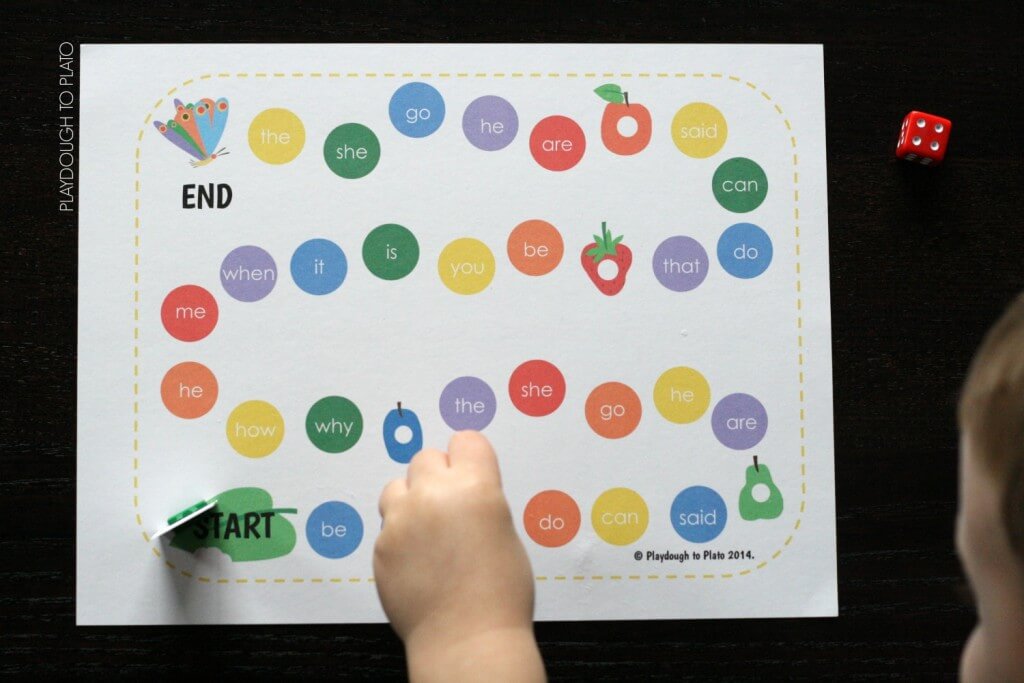 FREE Very Hungry Caterpillar sight word game.