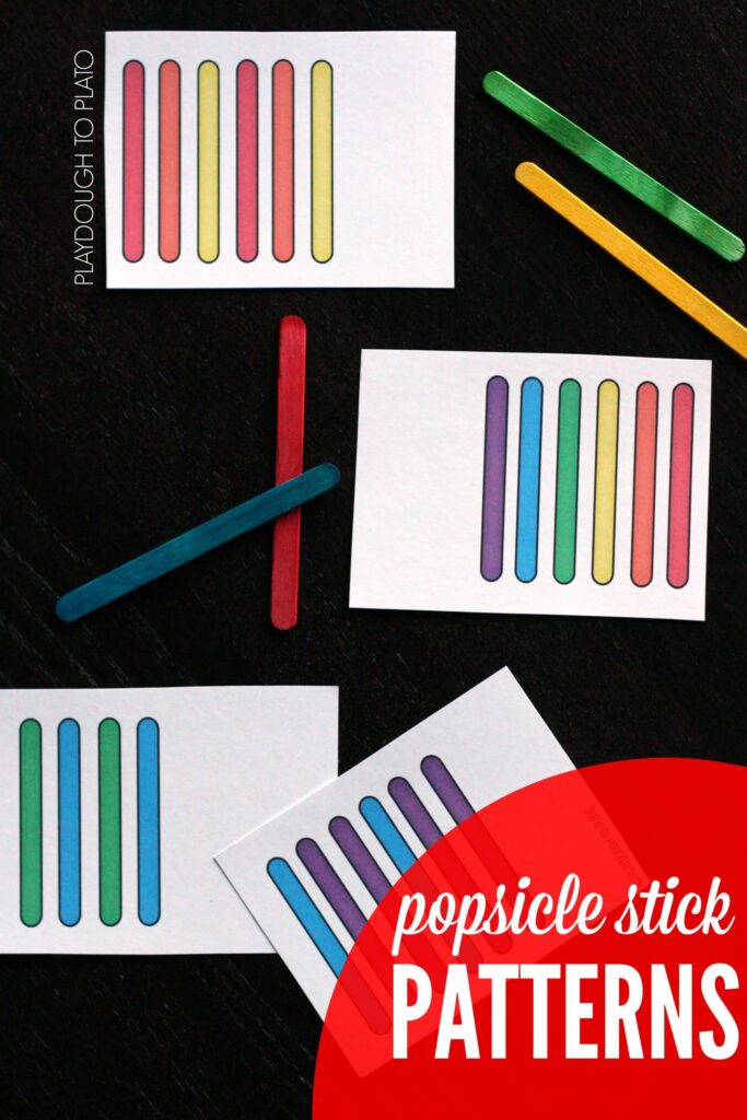 Popsicle Stick Patterns!! What a fun way to work on colors and patterning.
