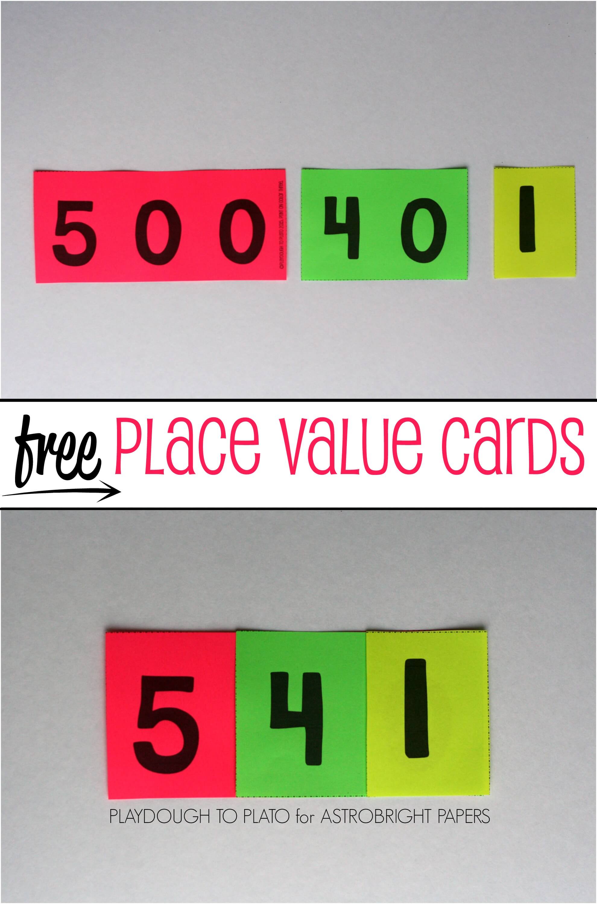 Place Value Cards Colorize Playdough To Plato