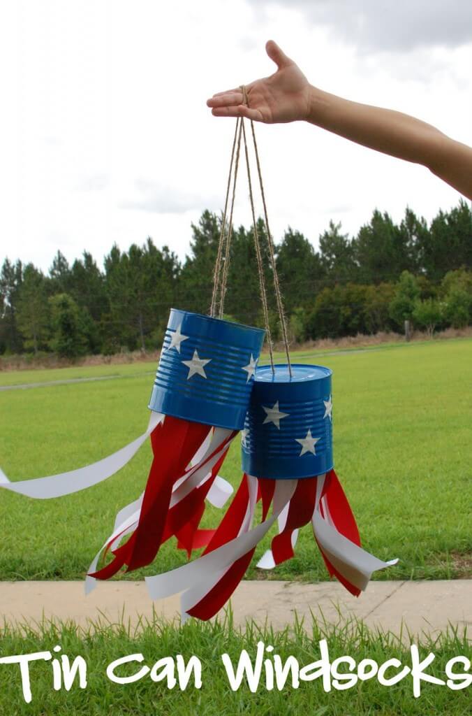 4th of July Tin Can Windsock Craft for Kids