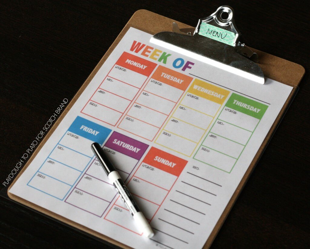 Free menu planner