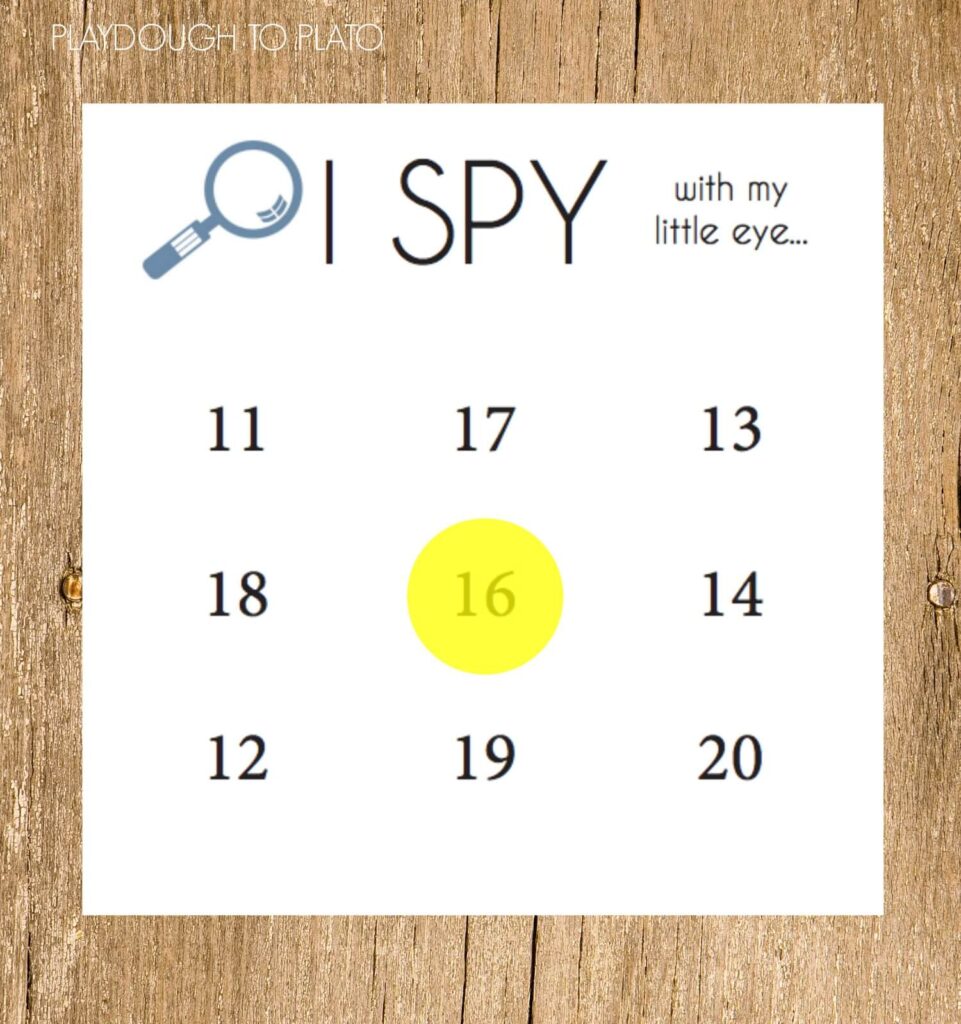 Fun, free I Spy Number Recognition.