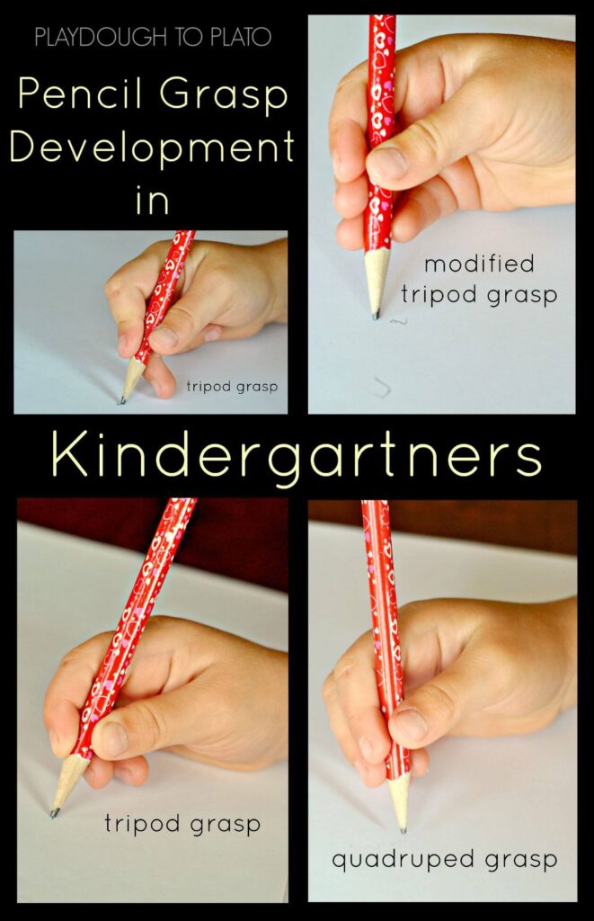 pencil grasp development in kindergartners -  Playdough to Plato.2