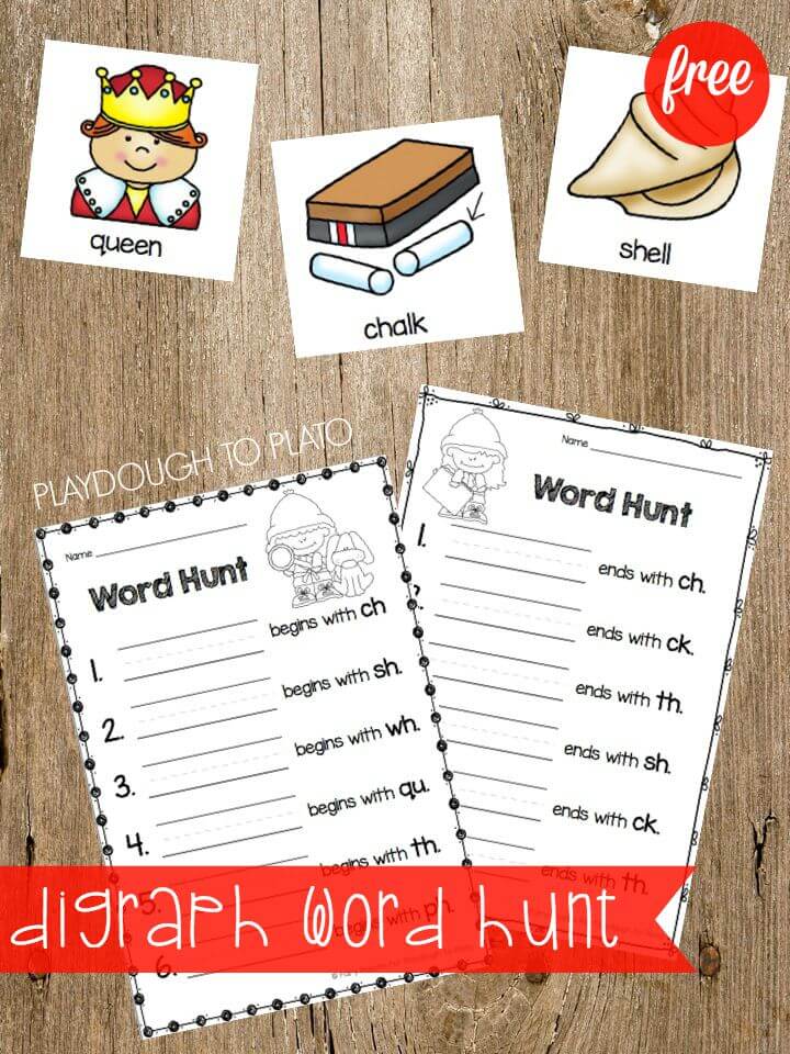 Free Digraph Word Hunt. Would a fun way to practice those tricky digraph words! This would make a great literacy center or word work station.
