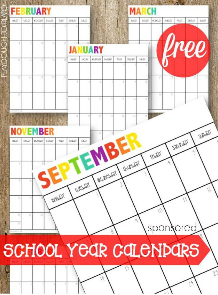 Free school calendars, meal planning sheets and helpful tips on creating a super organized family command center.