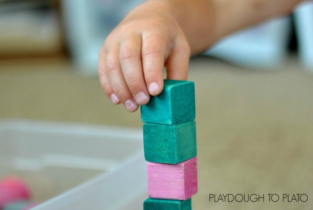 the stages of block play and why it is important for fine motor development - Playdough to Plato.2