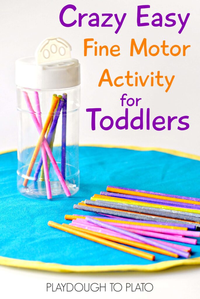 This fine motor activity is designed just for little toddler fingers, and it's crasy easy to set up, too! - Playdough to Plato