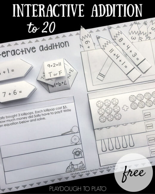 A fun way to practice interactive addition to 20!