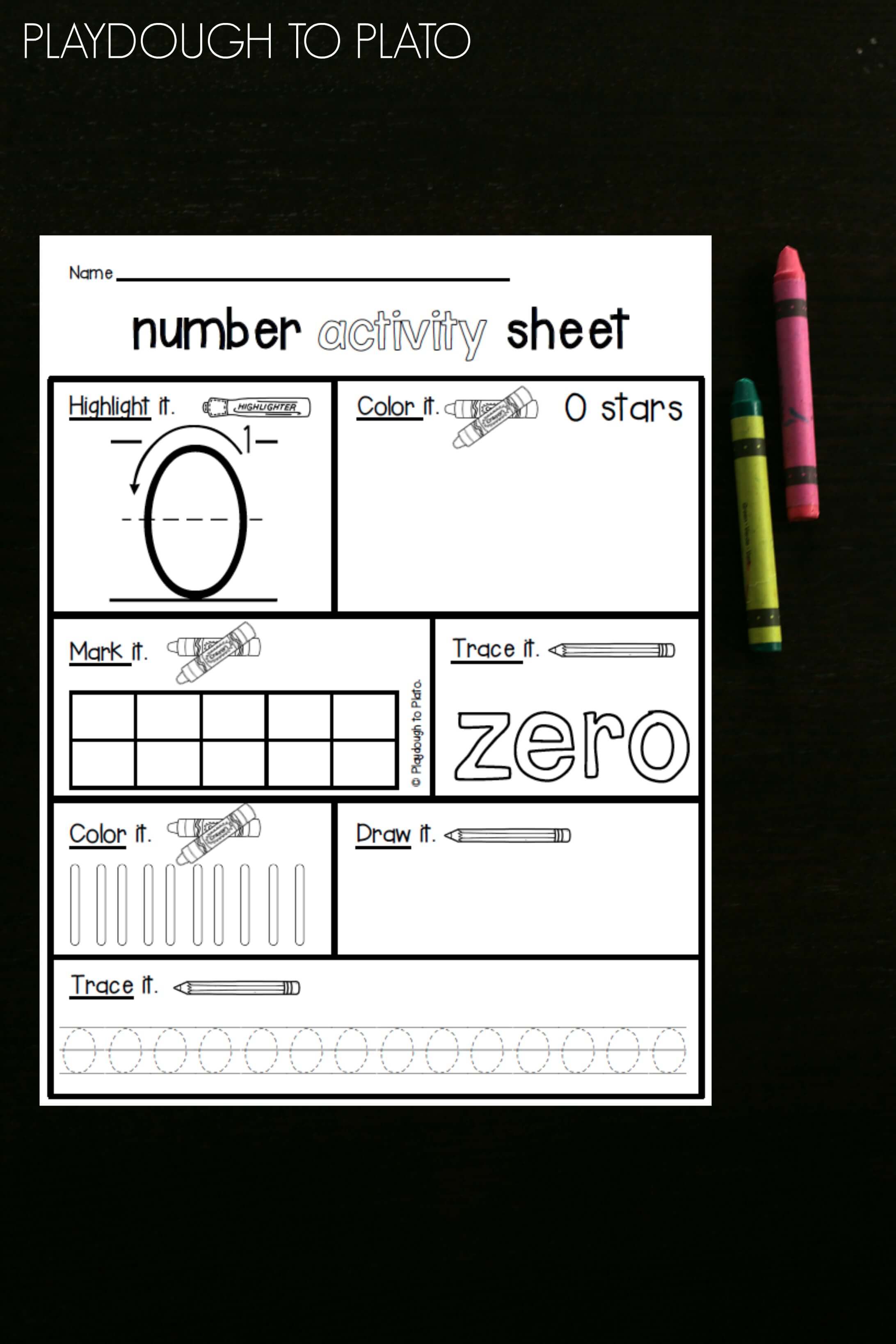 Number Activity Sheets - Playdough To Plato
