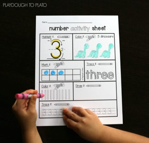 Number Activity Sheets - Playdough To Plato