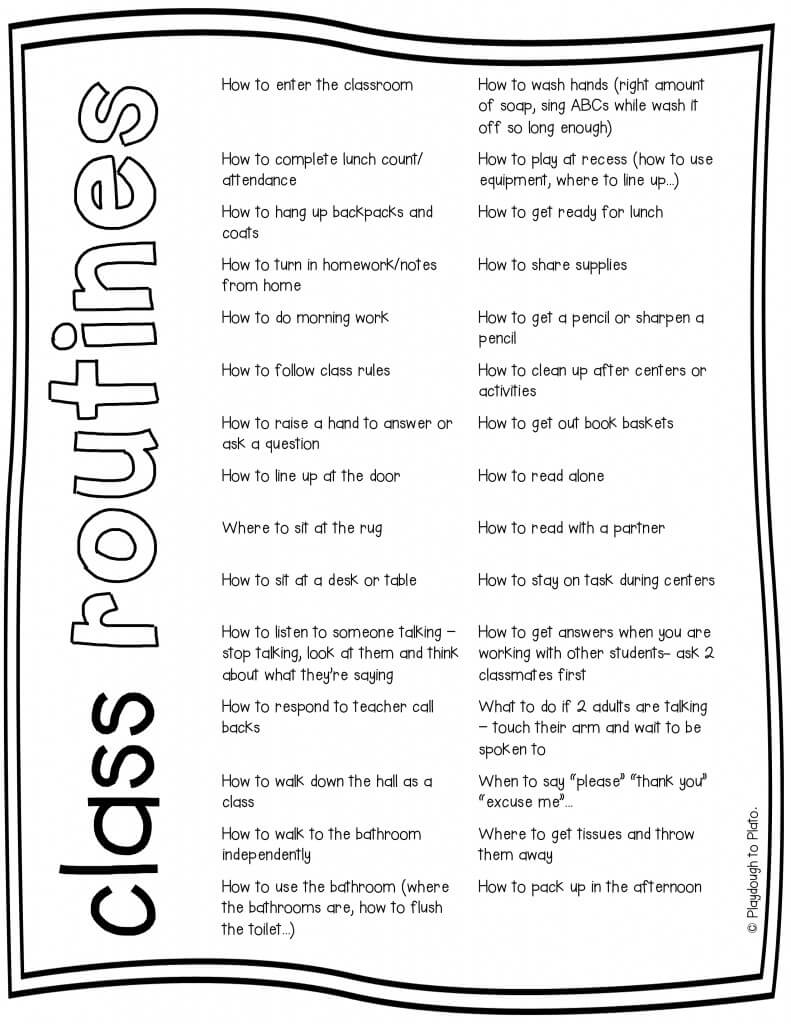 Must-try class routines. So helpful for the start of the year!