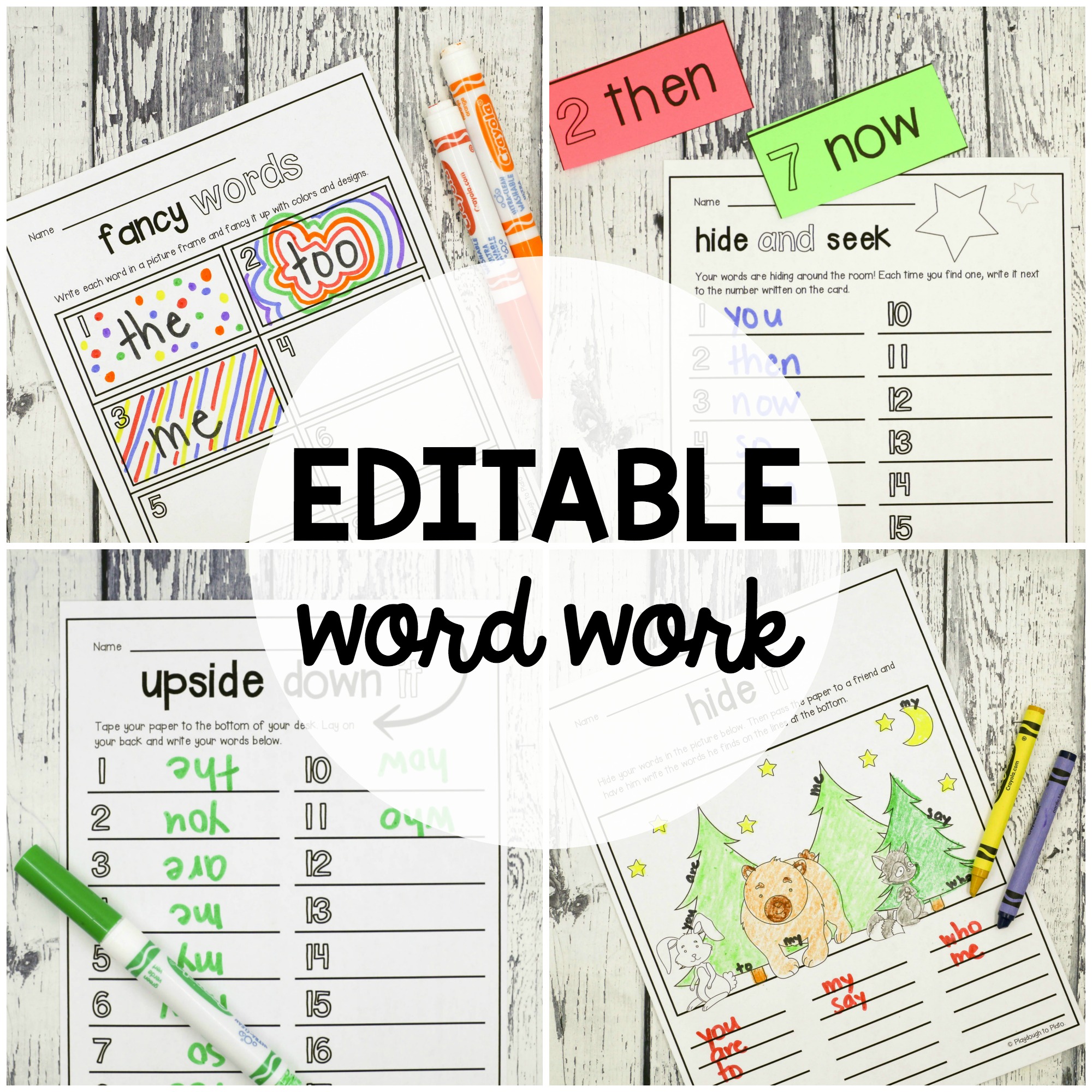 Editable Word Work Activities