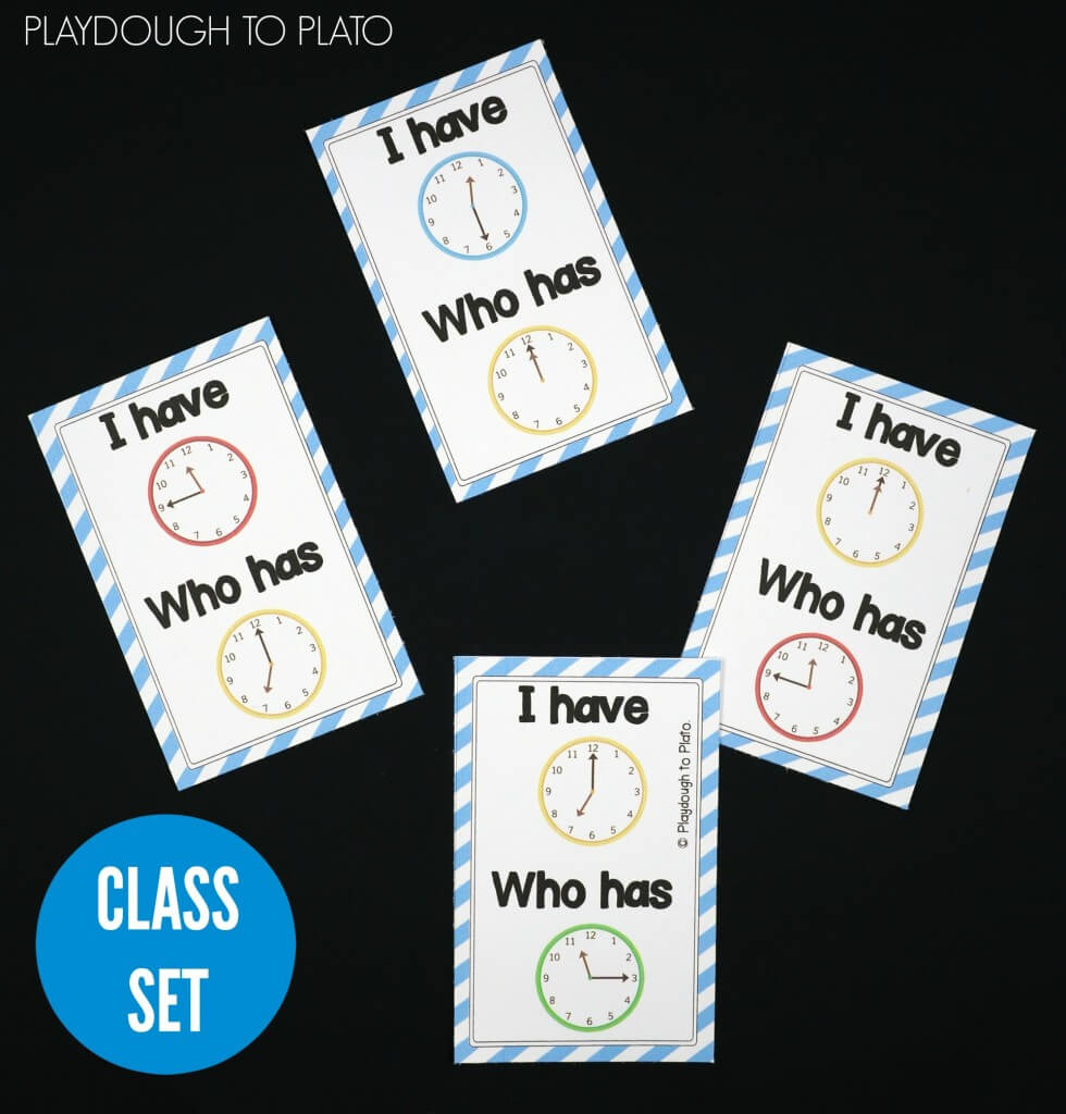 I Have Who Has Telling Time Game! Great way to teach kids how to read an analog clock.