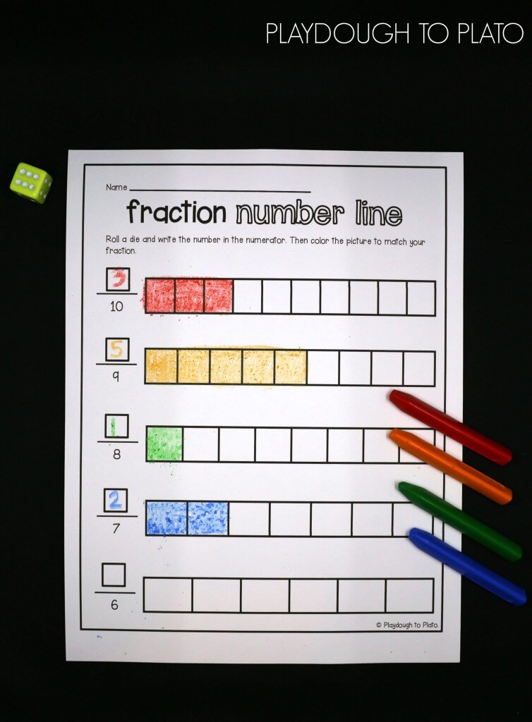 Color a fraction number line! Hands-on way to learn about numerators in fractions.