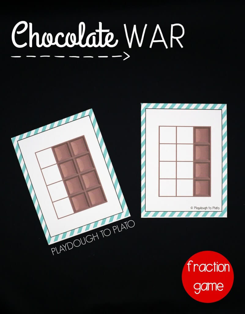 Fun fraction game for kids! Play Chocolate War. The player with the biggest chocolate fraction wins!