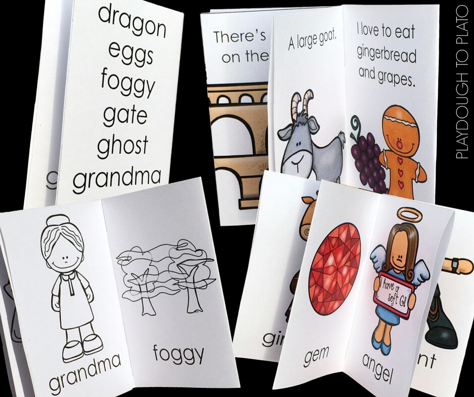 These lovely free little books focus on soft and hard G sounds.