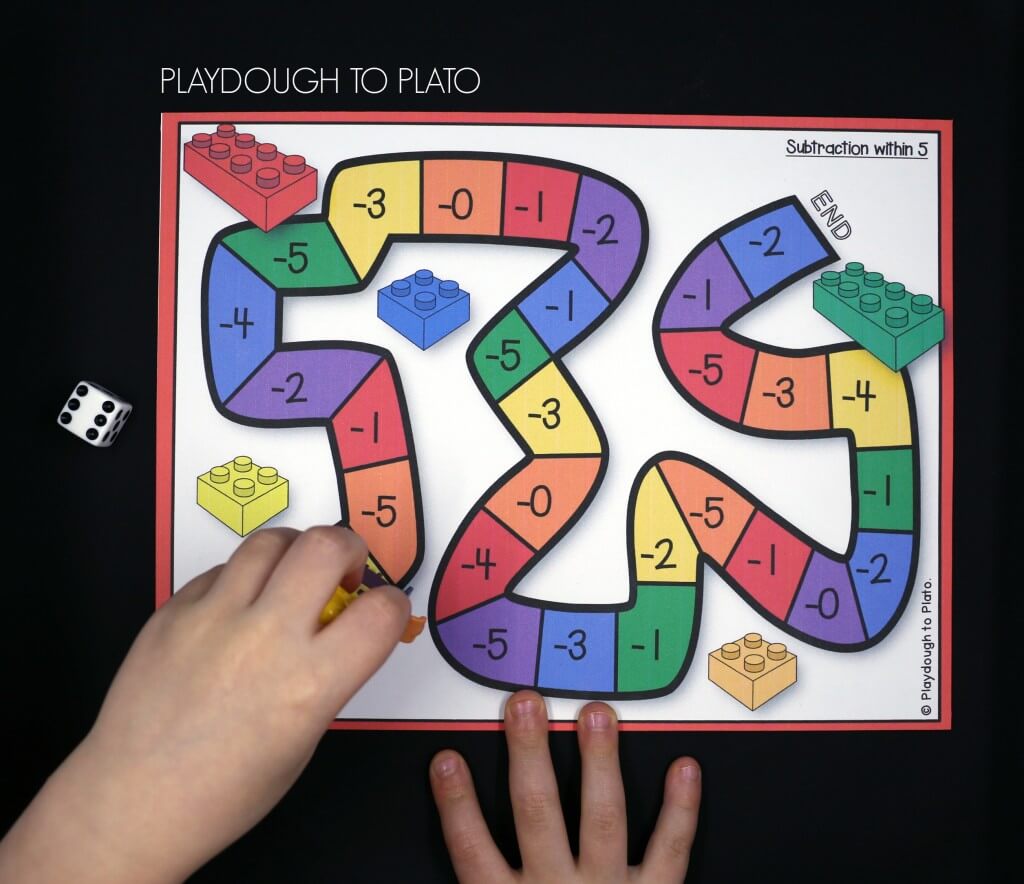 I love this LEGO subtraction game for kids!