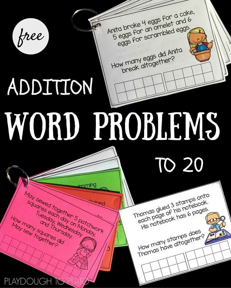 Practice addition word problems with these cute task cards!