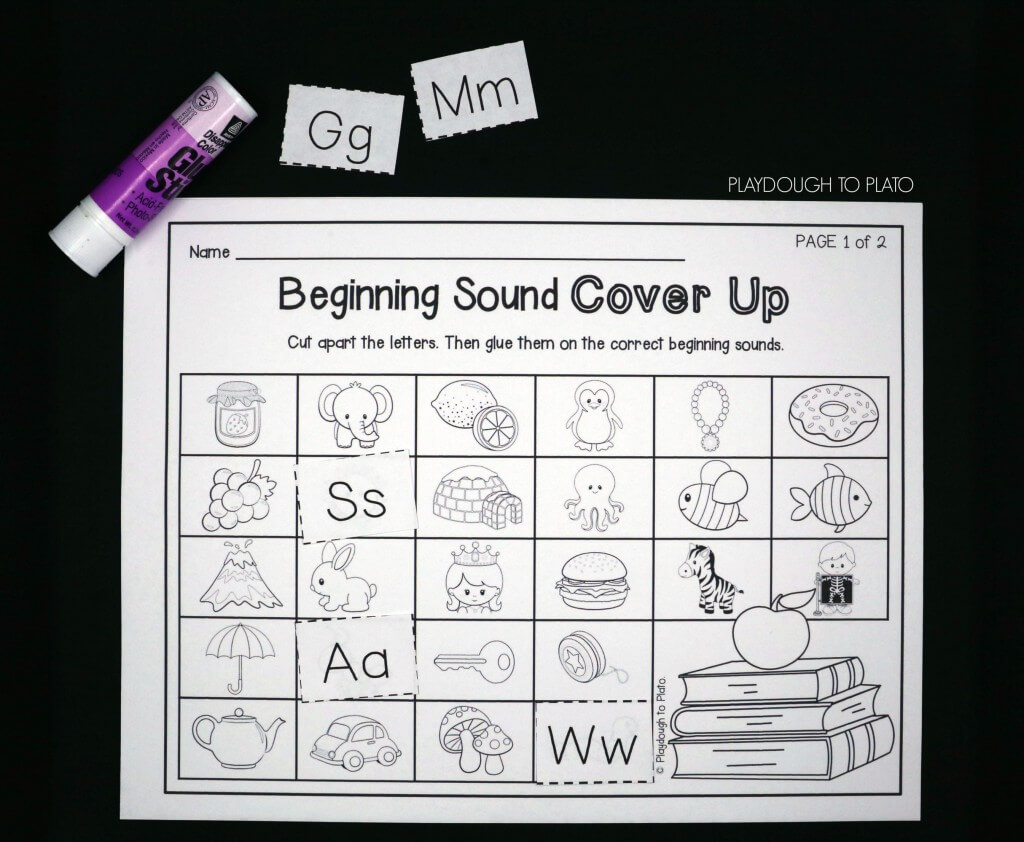 Cut apart the letters and glue them on the correct beginning sound.