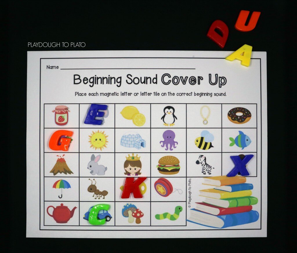 Place a magnetic letter on each beginning sound.