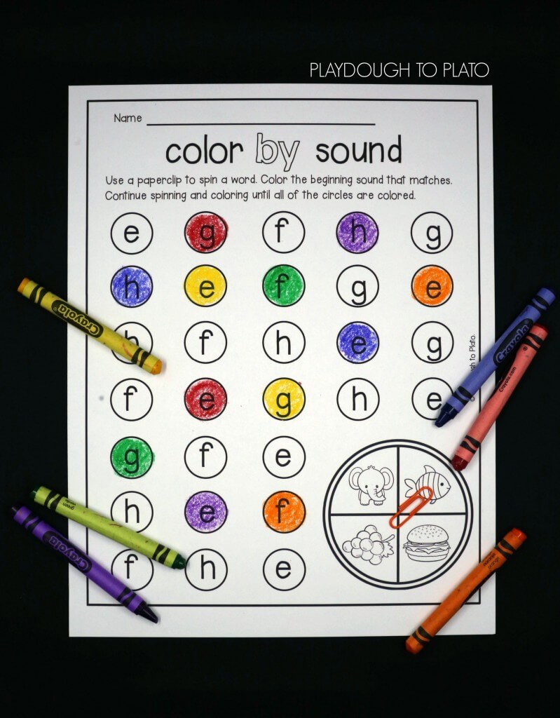 Spin a word and color the beginning sound that matches.