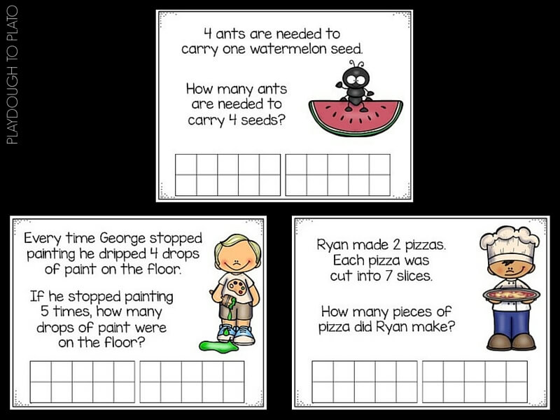 Grab these free multiplication word problem cards for some fun learning!