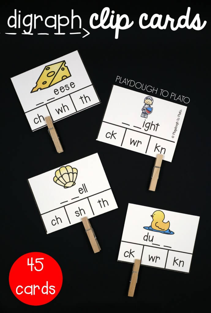 45 digraph clip cards