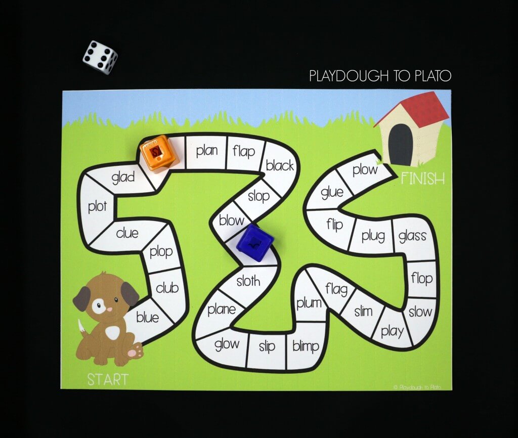 Read and write L blends with a playful puppy.