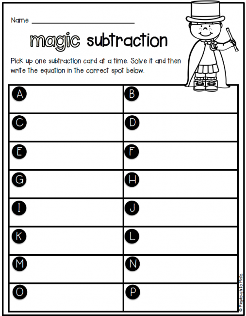 Write and Wipe Subtraction Cards - Playdough To Plato